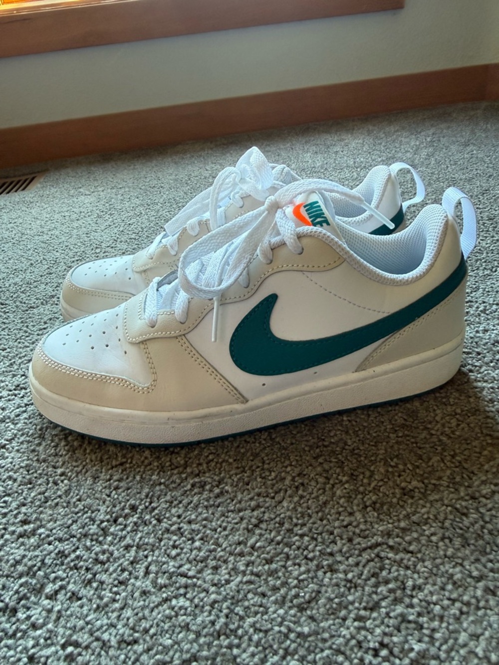 Nike shoes turquoise and white